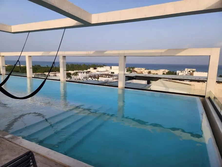 Lujoso Loft Nuevo Con Vista Al Mar Y Rooftop Pool Playa del Carmen Apartment